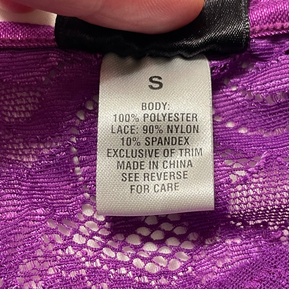 Fredericks of Hollywood Lace Chemise Dress Lingerie Size S Purple - Picture 10 of 15